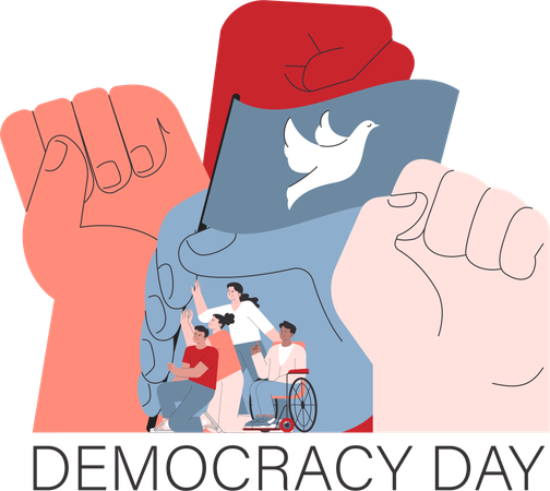 Comemoração do dia da democracia  Ilustração