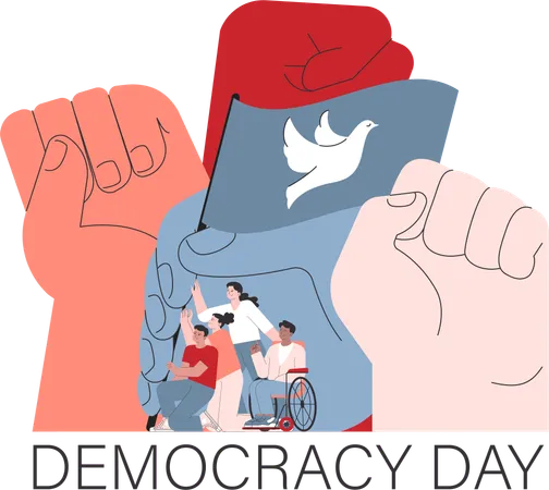 Comemoração do dia da democracia  Ilustração