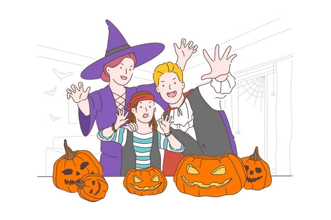 Celebração do festival de Halloween  Ilustração