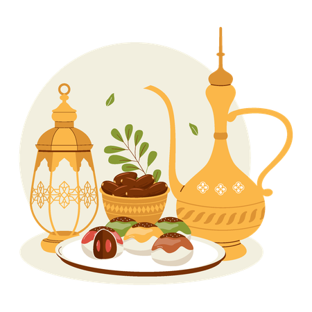 Celebração do Ramadã Kareem Iftar  Ilustração