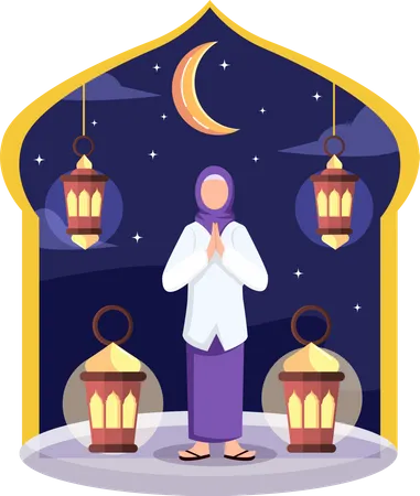 Celebração do Ramadã  Ilustração