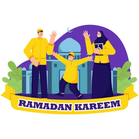 Celebração do Ramadã Kareem  Ilustração