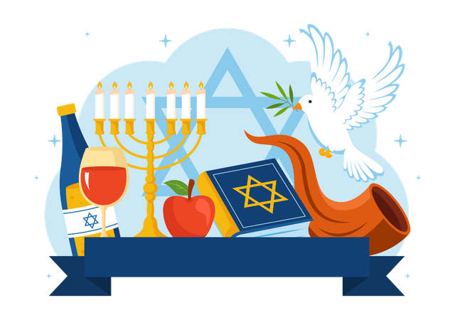 Celebração do Yom Kippur  Ilustração