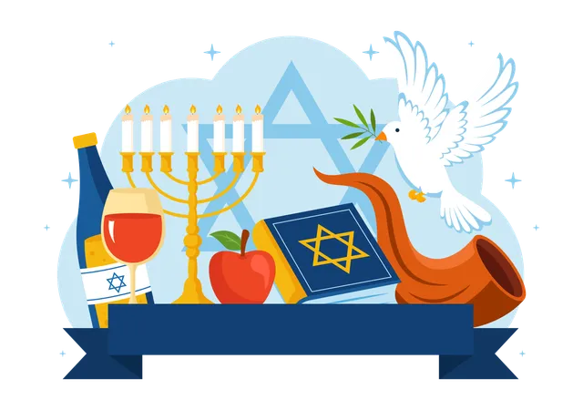 Celebração do Yom Kippur  Ilustração