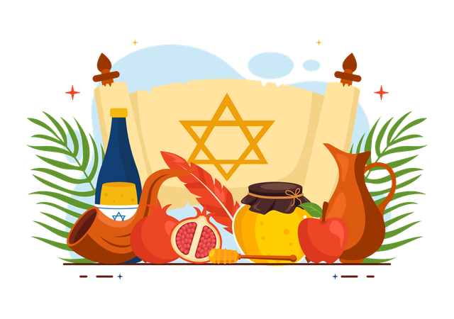 Celebração do Yom Kippur  Ilustração