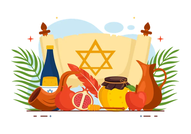 Celebração do Yom Kippur  Ilustração