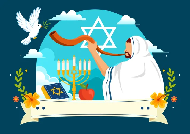 Celebração do Yom Kippur  Ilustração