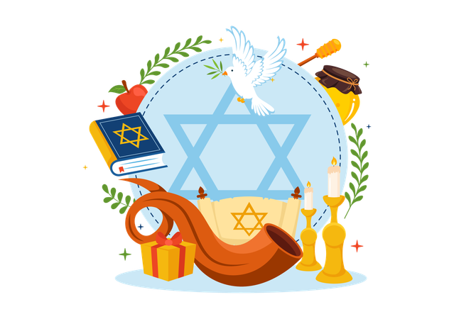 Celebração do Yom Kippur  Ilustração