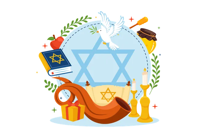 Celebração do Yom Kippur  Ilustração