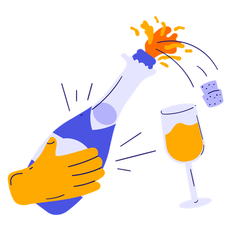 Celebración champán  Illustration