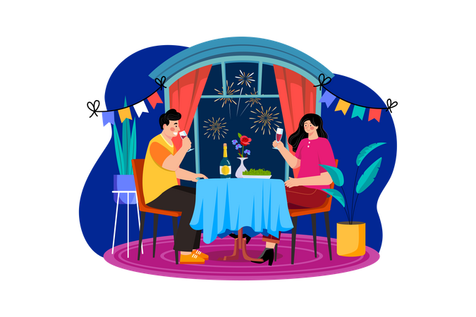 Celebración con bebida  Illustration