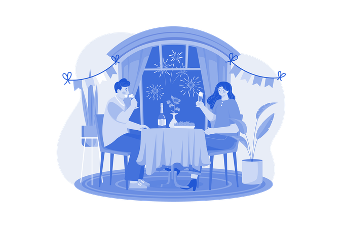 Celebración con bebida  Illustration