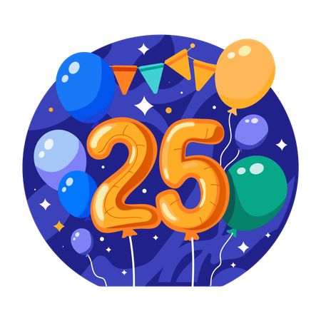 Celebración del año nuevo 25  Illustration