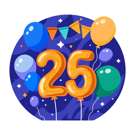 Celebración del año nuevo 25  Illustration