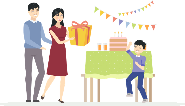 Celebración de cumpleaños  Ilustración