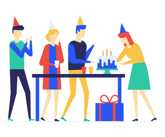 Celebración de cumpleaños  Ilustración