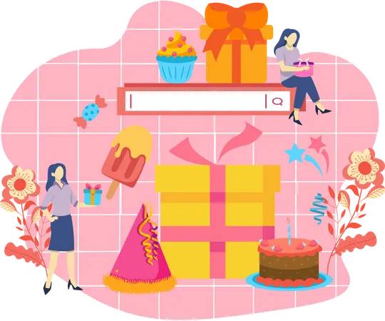 Celebración de cumpleaños  Ilustración