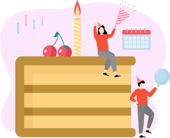 Celebración de cumpleaños  Ilustración