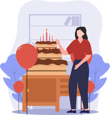Celebración de cumpleaños  Ilustración
