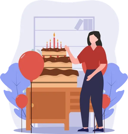 Celebración de cumpleaños  Ilustración