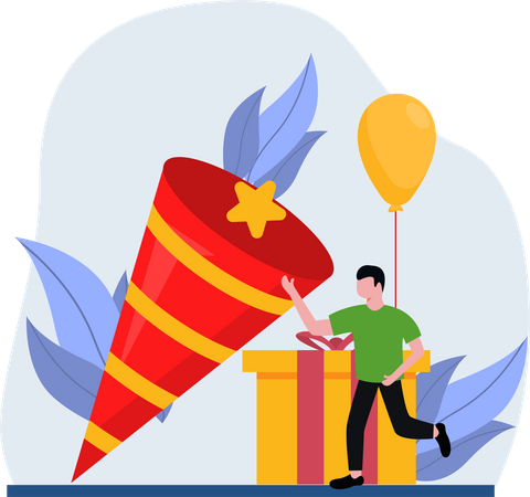 Celebración de cumpleaños  Ilustración