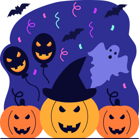 Celebración de Halloween  Ilustración