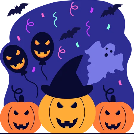 Celebración de Halloween  Ilustración
