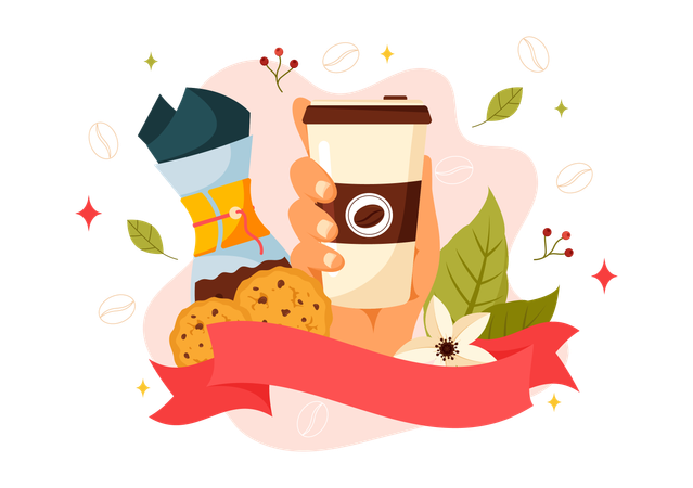 Celebración de la bebida de café  Illustration