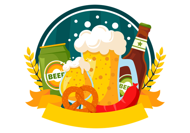 Celebración de la cerveza Oktoberfest  Illustration