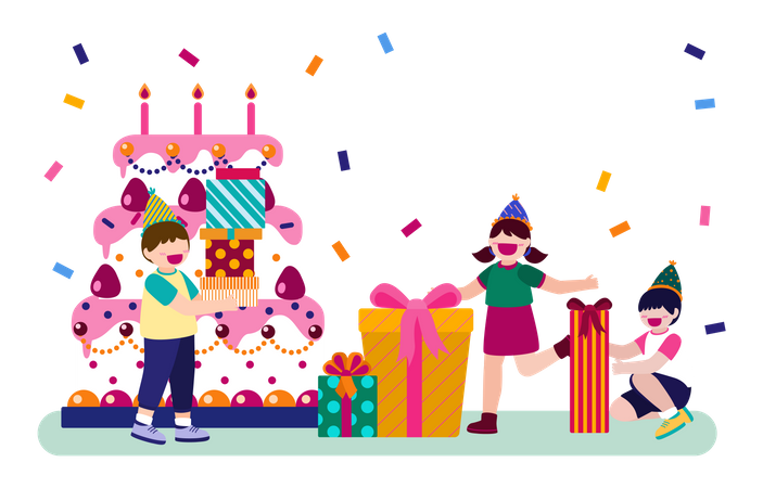 Celebración de la fiesta de cumpleaños  Illustration