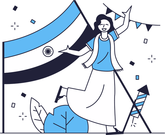 Celebración de la independencia india  Ilustración