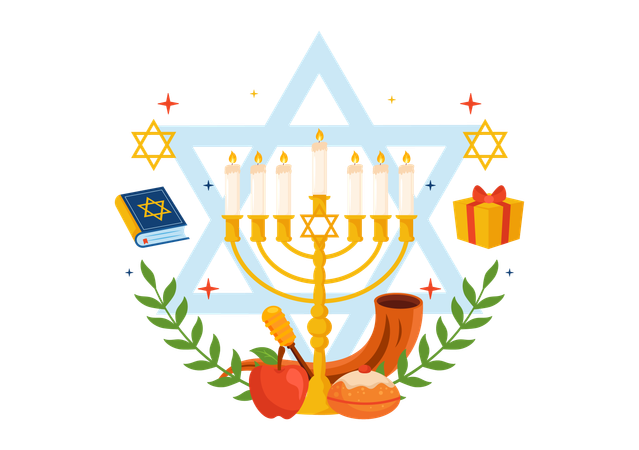 Celebración de Yom Kippur  Ilustración