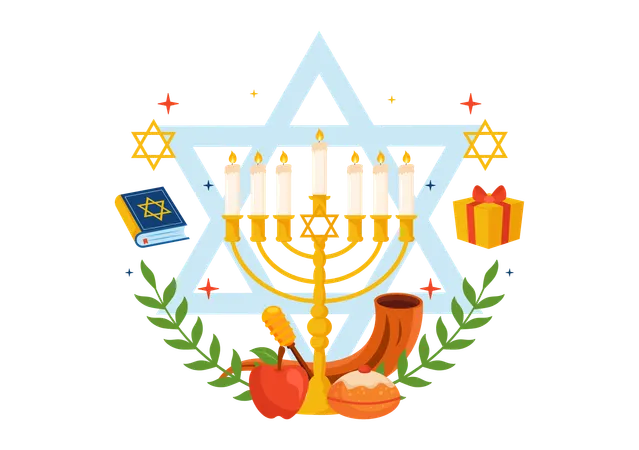 Celebración de Yom Kippur  Ilustración