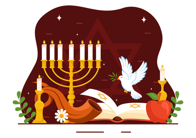 Celebración de Yom Kippur  Ilustración