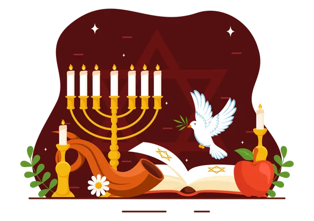 Celebración de Yom Kippur  Ilustración