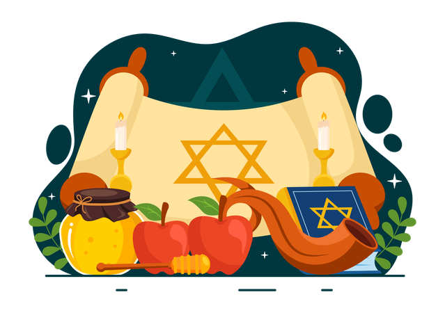 Celebración de Yom Kippur  Ilustración