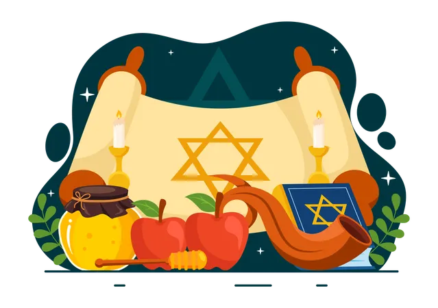 Celebración de Yom Kippur  Ilustración