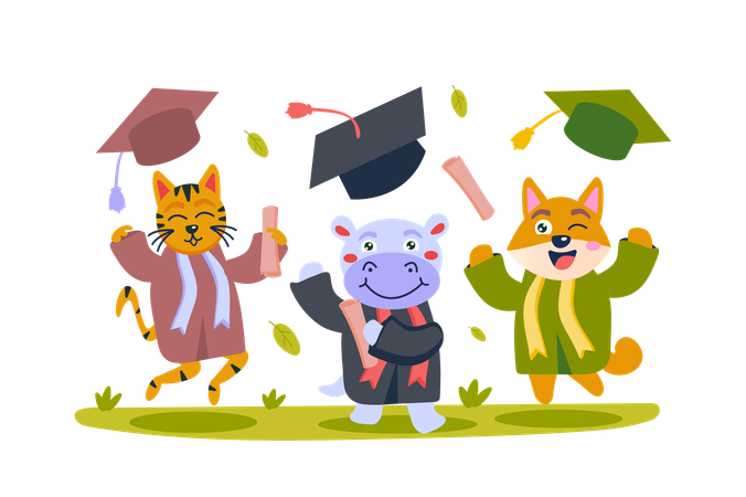 Celebración del día de graduación  Ilustración