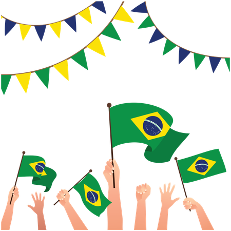 Celebración del Día de la Independencia de Brasil  Ilustración