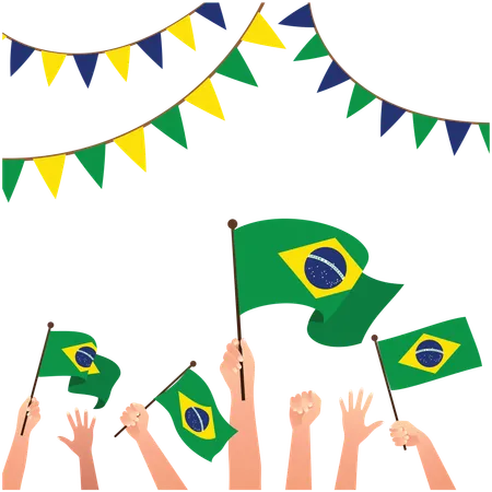 Celebración del Día de la Independencia de Brasil  Ilustración