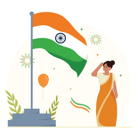 Celebración del día de la independencia india  Ilustración