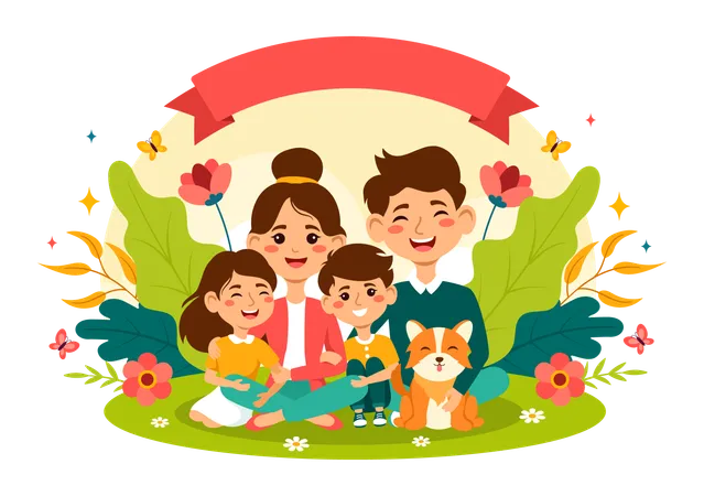 Celebración del Día Internacional de la Familia  Ilustración