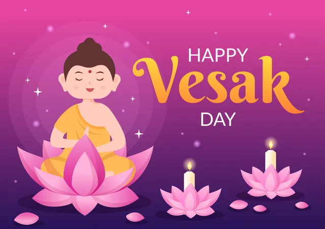 Celebración del día vesak  Ilustración