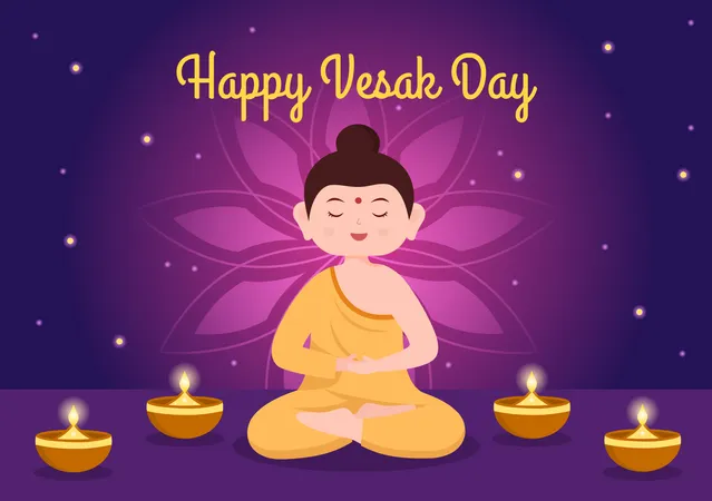 Celebración del día vesak  Ilustración