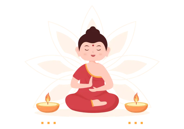 Celebración del día vesak  Ilustración