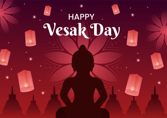 Celebración del día vesak  Ilustración