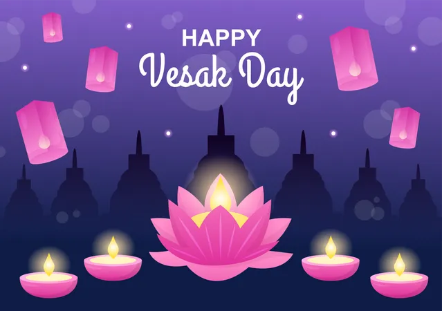 Celebración del día vesak  Ilustración