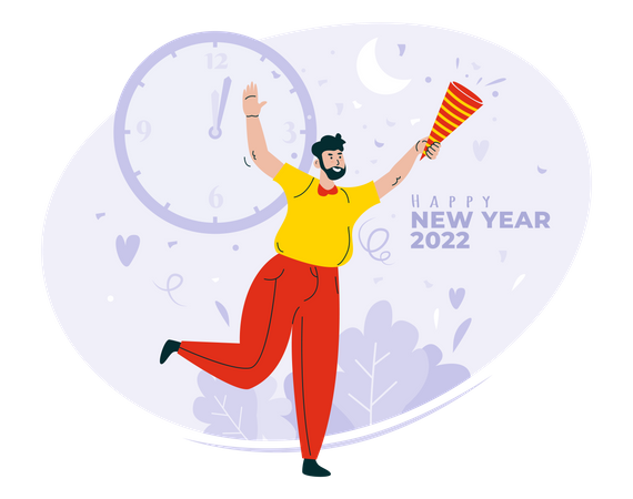 Celebrando el año nuevo 2022  Ilustración