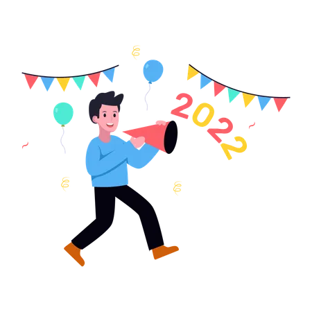 Celebrando el año nuevo  Ilustración