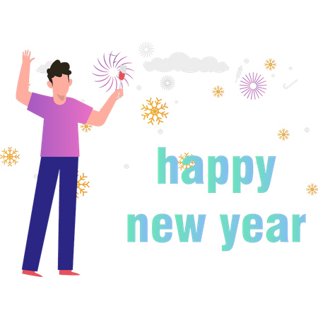 Celebrando el año nuevo  Ilustración